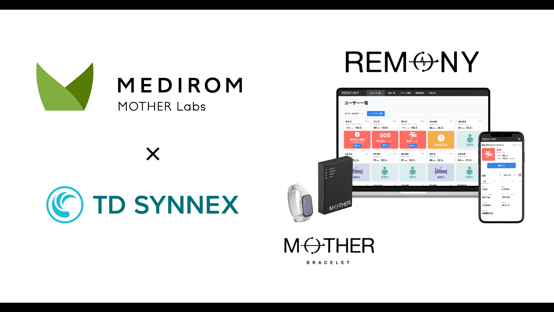 MEDIROM Mother Labs Partners with TD SYNNEX to Accelerate National Adoption of "MOTHER Bracelet" and "REMONY"