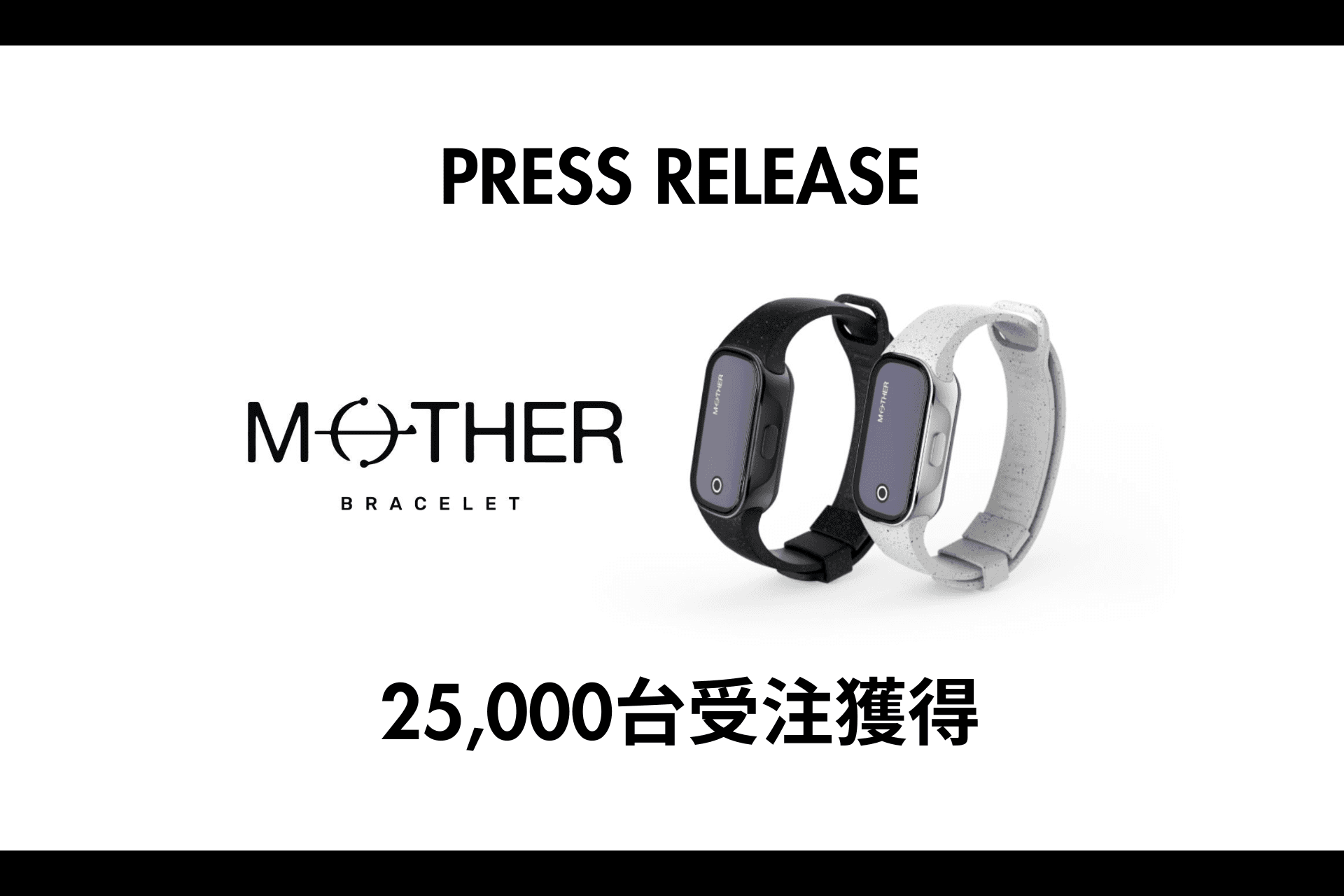 充電不要のスマートトラッカー「MOTHER Bracelet®︎」25,000台以上の注文を受注
