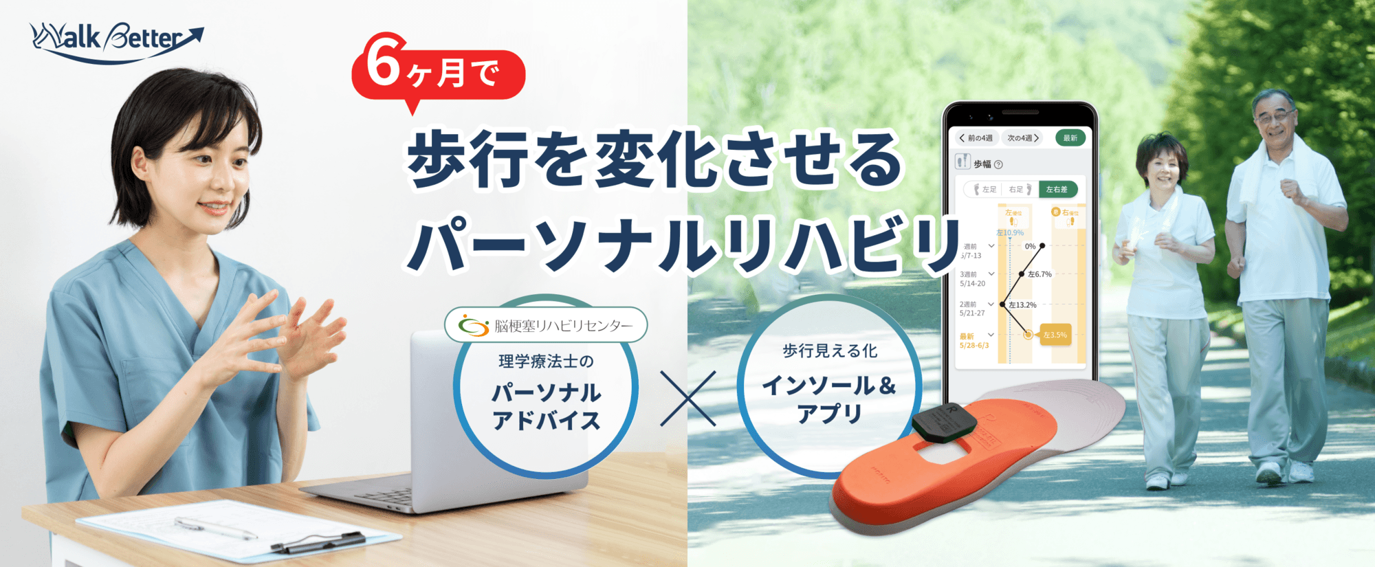 6ヶ月で歩行を変化させるパーソナルリハビリプログラム「Walk Better」脳梗塞リハビリセンター × NEC の共同開発でリニューアルリリース